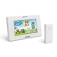 Termometru digital și ceas cu alarmă - exterior / interior - USB, baterie - alb