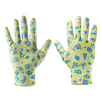 Manusi de gradina cu nitril, design floral, 8 , VERTO 97H141