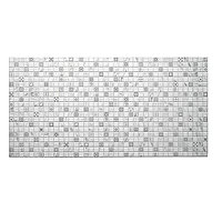 Panou decorativ, PVC, model mozaic, nuante gri si alb, 96x48.5cm