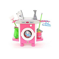 Set masina de spalat + fier de calcat + Accesorii, pentru copii, Carmen, 66x61x46 Cm