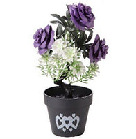 Planta mica decorativa artificiala multicolora, ghiveci cu flori, GLN 262G