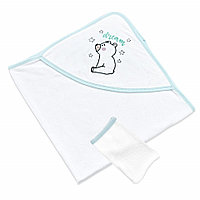 Set prosop cu capison si manusa de baie pentru copii BabyJem (Culoare: Gri)