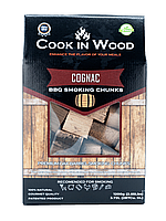 Bucati de lemn pentru afumare din lemn de stejar, infuzat cu aroma de cognac, chunk-uri 1200 grame