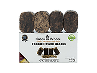Set 4 foodie power blocks mix, bucati de aschii de lemn presate pentru afumare, infuzate cu arome speciale