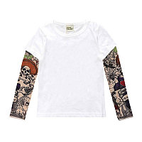 Tricou copii alb cu tatuaj Drool (Marime: 90, Model: Model A)