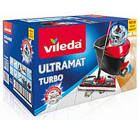 Set curatenie, galeata cu pedala si storcator, cu mop si maner, Vileda UltraMax Turbo