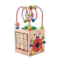 Cub educativ din lemn, 7 in 1, Montessori