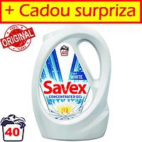 Detergent lichid rufe Savex Parfum Lock 2 in 1 White 2.2 litri 40 spalari superconcentrat