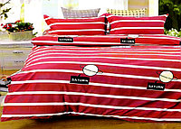 Lenjerie de pat cu husa elastic Saturn 2 din bumbac mercerizat, multicolor Matrimonial 2 huse perna 70 x 70