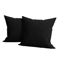 Set 2 huse pernute decorative din catifea cu fermoar, Madison, densitate 700 g/ml, Negru 45 x 45