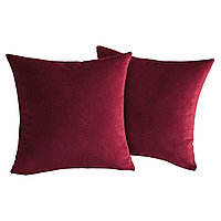 Set 2 huse pernute decorative din catifea cu fermoar, Madison, densitate 700 g/ml, Visiniu 50 x 50