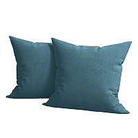 Set 2 huse pernute decorative din catifea cu fermoar, Madison, densitate 700 g/ml, Sky 45 x 45