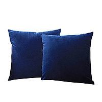 Set 2 huse pernute decorative din catifea cu fermoar, Madison, densitate 700 g/ml, Albastru 50 x 70