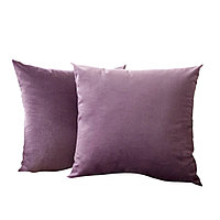 Set 2 huse pernute decorative din catifea cu fermoar, Madison, densitate 700 g/ml, Mov inchis 45 x 45
