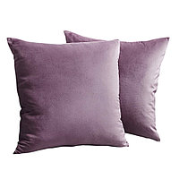 Set 2 huse pernute decorative din catifea cu fermoar, Madison, densitate 700 g/ml, Lavanda 45 x 45