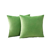 Set 2 huse pernute decorative din catifea cu fermoar, Madison, densitate 700 g/ml, Moss green 50 x 50
