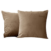 Set 2 huse pernute decorative din catifea cu fermoar, Madison, densitate 700 g/ml, Latte 50 x 70