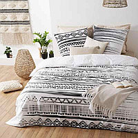 Lenjerie de pat, din bumbac, set 2 persoane, Etnic
