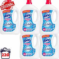 Pachet 5 x detergent Asevi Gel Active 2,376 litri 44 spalari - total 220 spalari