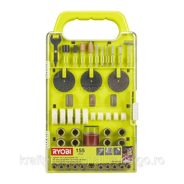 Set accesrii scula rotativa , 155 piese , Ryobi RAKRT155 ,nu include acumulator si incarcator - foto 1 - id-p94138652