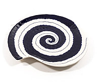 Platou Shell w lines, Mercury, 26x25.5x3 cm, ceramica, multicolor