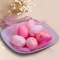 Cutie cu 6 oua decorative roz ciclam pentru Paste