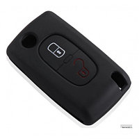 Husa Cheie Citroen/Peugeot 2 Butoane Silicon Neagra