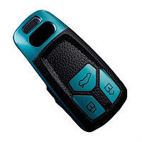 Husa Cheie Audi A4, SmartKey, Tpu, Aspect Piele, Albastru