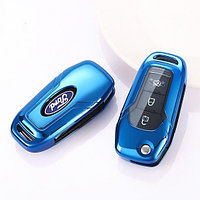 Husa Cheie Auto FORD TPU+PC Albastra Cheie Briceag (Ford Ranger)