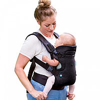 Marsupiu Ergonomic Flippy, 4 in 1, Multifunctional, 4 Pozitii, 6-36 Luni, 3.5kg - 15 kg, Negru