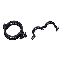 Set 100 Coliere din plastic pentru prindere flori, negru, interior Ø 25 mm