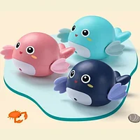 Set 3 jucarii de baie de tip balena inotatoare pentru copii / bebelusi, Multicolor, +3 ani