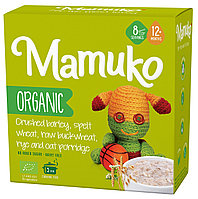 Porridge din 5 cereale orz, spelta, hrisca, secara si fulgi de ovaz bio, 12+ luni, 200g Mamuko