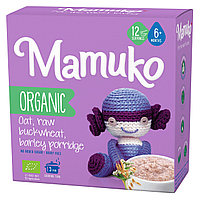 Porridge din 3 cereale ovaz, hrisca si orz bio, 6+ luni, 200g Mamuko