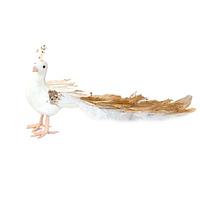 Decoratiune Craciun, Paun, auriu, 34x12x15 cm