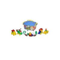 Set 128 Piese Cuburi Constructii si Jucarii Multicolor, 37x24x21 Cm, POLESIE