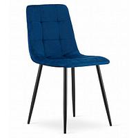 Scaun bucatarie/living, Mercaton, Kara, catifea, metal, bleumarin si negru, 44.5x50.5x87 cm