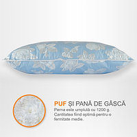 Perna puf gasca bleu cu trandafiri 50x70 cm