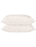 Set 2 perne puf alb cu trandafiri 50x70 cm