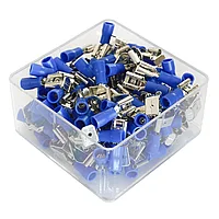 SET 100 PAPUCI ELECTRICI TERMINALI IZOLATI ALBASTR MAMA/TATA 6.3X0.8MM 71532