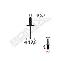 POPNIT PLASTIC UNIVERSAL 5.7X19.8MM - NEGRU SET 10 BUC 62603