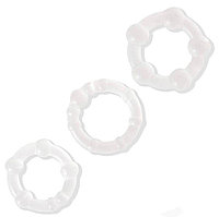 Set 3 inele cu margele pentru penis Lovetoy transparente