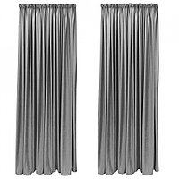 SET DRAPERIE CATIFEA VELVET CU REJANSA DE 8 CM GRI