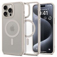 Husa pentru iPhone 15 Pro Max - Spigen Ultra Hybrid - Frost Natural Titanium