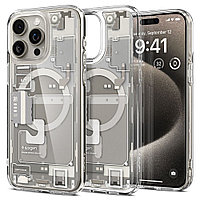 Husa pentru iPhone 15 Pro Max - Spigen Ultra Hybrid MagSafe Zero One - Natural Titanium