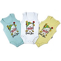 Set 3 Body-uri Alb, Galben, Turcoaza