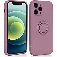 Husa protectie Flippy compatibila cu Samsung A32 5G Liquid Silicone Ring cu suport rotativ Mov