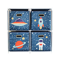 Dulap modular 2 rafturi și 4 cutii depozitare Space