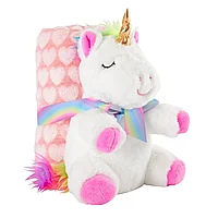 Set păturică și unicorn alb pluș 22cm