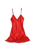 Rochita de noapte/pijama sexy din satin, pentru dama-ROSU,XL
